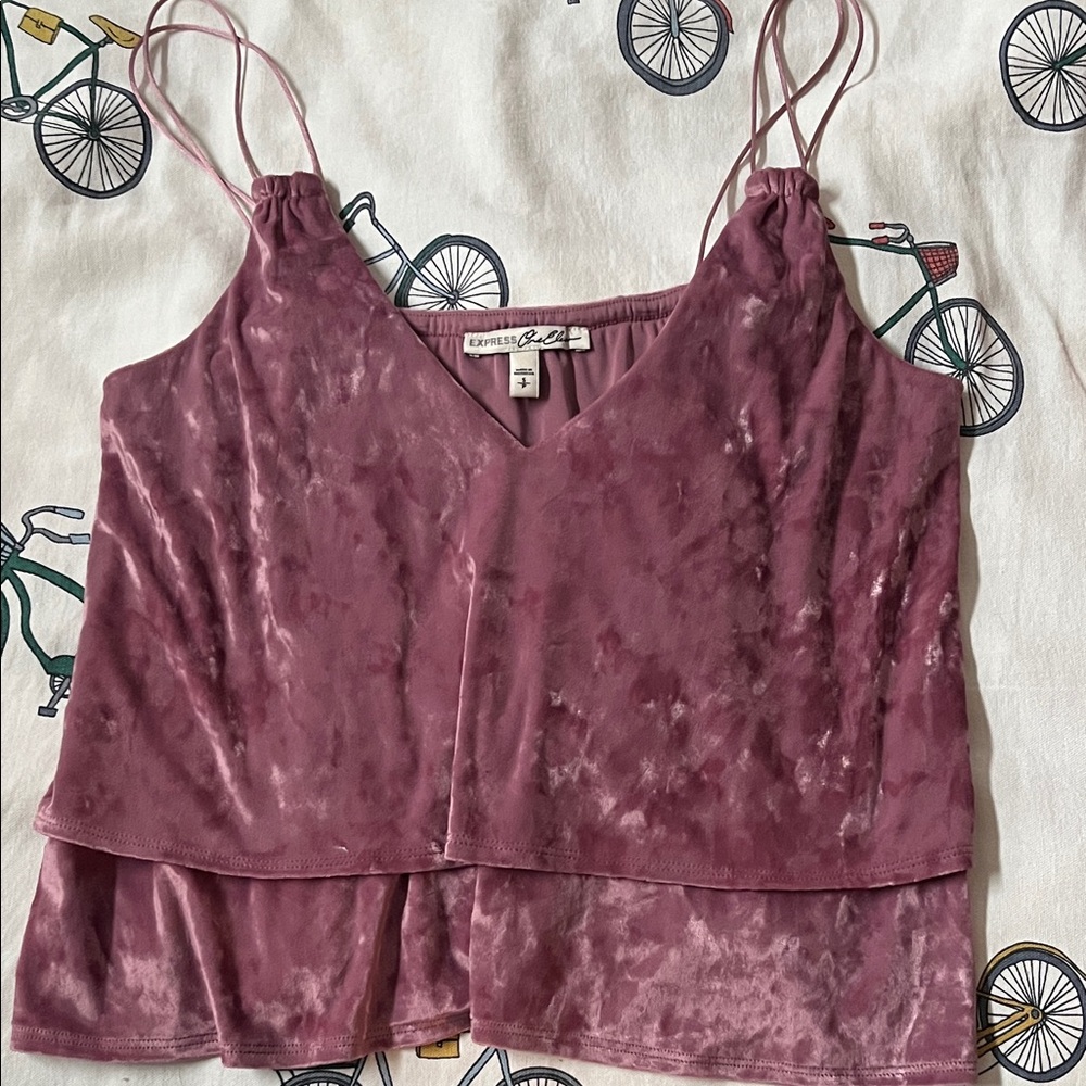 💥 7/$20 Express Velvet Layered Cami Top — Mauve 7/$20